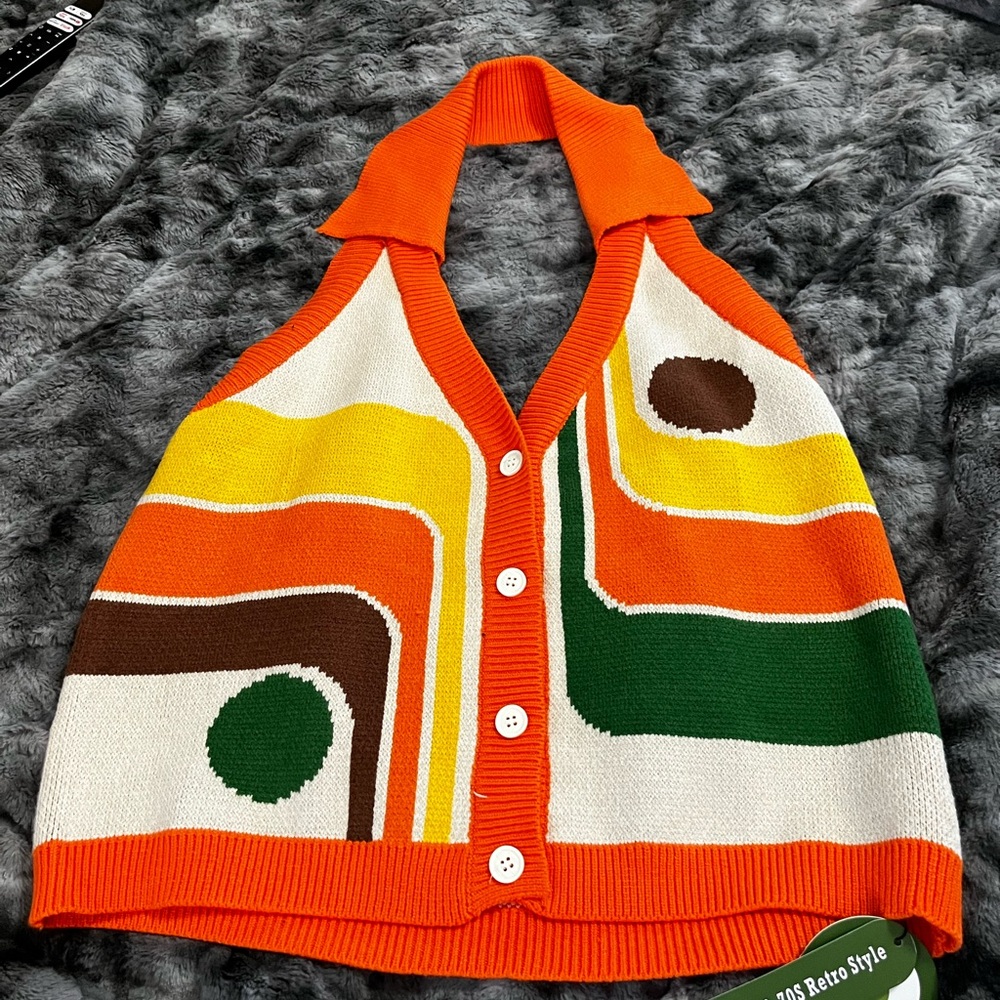 Retro Style Women's halter Sweater Vest